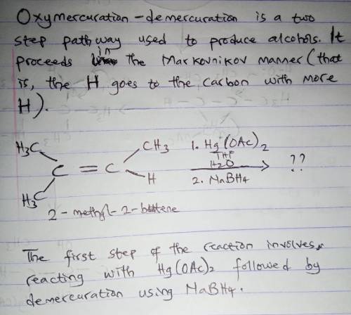 Q 11.8: Exposure of 2-methyl-2-butene to oxymercuration-demercuration conditions provides which prod