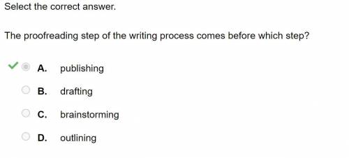 The proofreading step of writing process comes before which step