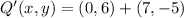 Q'(x,y) = (0,6) + (7,-5)