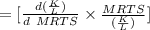 = [\frac{d(\frac{K }{ L})}{d \ MRTS} \times  \frac{MRTS}{(\frac{K}{L})}]