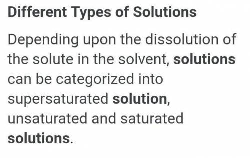 What are the three different type of solution?explain them.