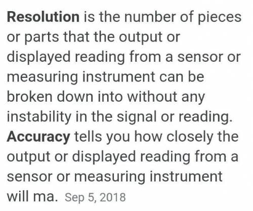 What is the most accurate definition of resolution ?