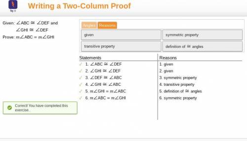 Writing a two-column proof