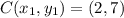 C(x_1,y_1) = (2,7)
