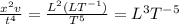 \frac{x^2v}{t^4}  = \frac{L^2(LT^{-1})}{ T^5} =  L^3 T^{-5}