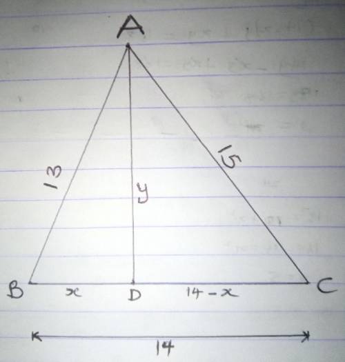 Let ABC be a triangle such that AB=13 BC=14 and CA=15. D is a point on BC such that AD Bisects