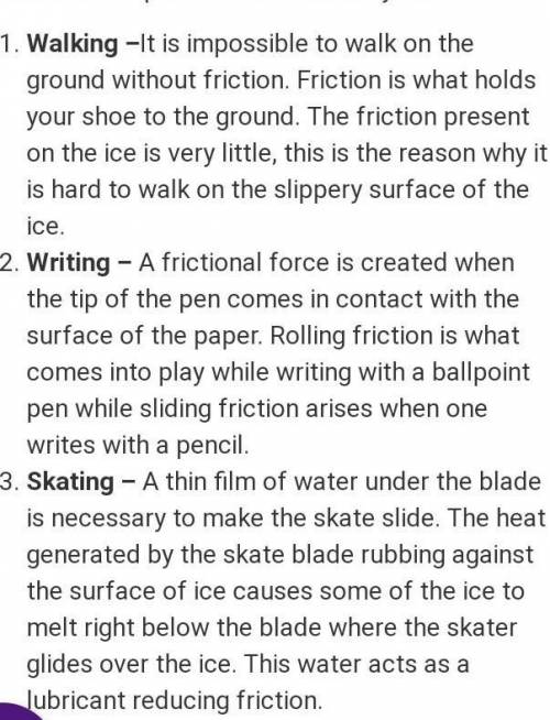 Examples of frictional force