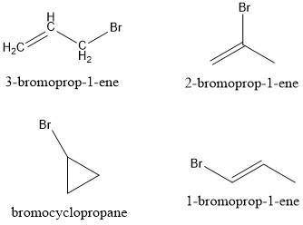 Draw all of the constitutional isomers of the molecule with formula C3H5Br. Ignore geometric and ste