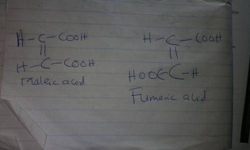 1. Sketch the structures of maleic and fumaric acids. What is the structural relationship between th