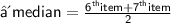 \sf{∴ \: median =  \frac{ {6}^{th}item +  {7}^{th}  item}{2}}