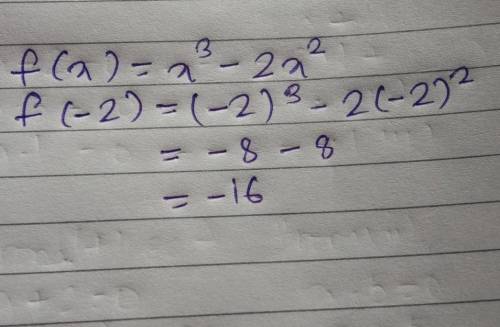 If f(x)= x^3 - 2x^2, find f(-2)