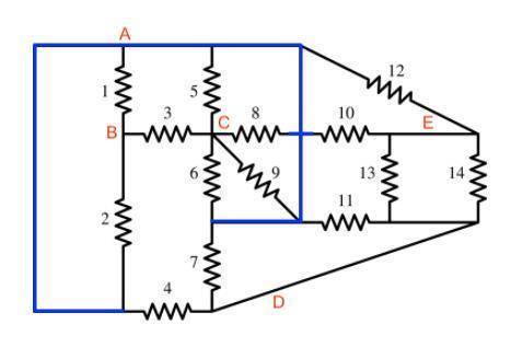 Examine the resistor network. The answers to each of the questions can be either none or the numbe