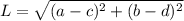 L=\sqrt{(a-c)^2+(b-d)^2}