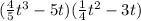 (\frac{4}{5}t^3 - 5t)(\frac{1}{4}t^2 - 3t)