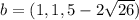 b  =  (1,1,5-2\sqrt{26} )