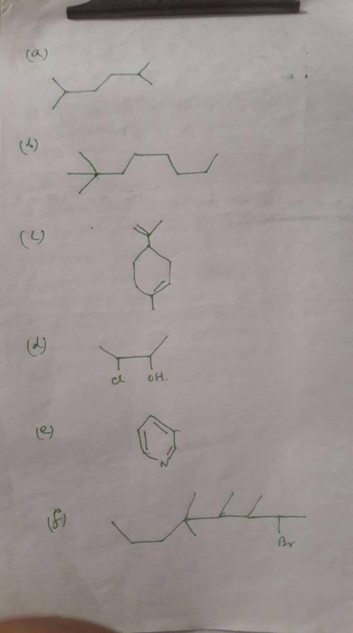 Convert each molecule into a skeletal structure. a. (CH3)2CHCH2CH2CH(CH3)2 b. (CH3)3C(CH2)5CH3 c. C