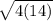 \sqrt{4(14)}