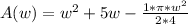 A(w) = w^2 + 5w - \frac{1*\pi*w^2}{2*4}