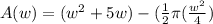 A(w) = (w^2 + 5w) - (\frac{1}{2} \pi (\frac{w^2}{4})