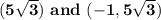 \mathbf{(5 \sqrt 3)\ and\ (-1, 5\sqrt 3)}