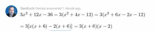 Can you factor 3x^2 +12x-36 ?