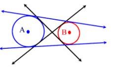 If circle O and O' do not intersect, the maximum number of common tangents they may have is