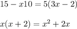 15-x10=5(3x-2)\\\\&#10;x(x+2)=x^2+2x