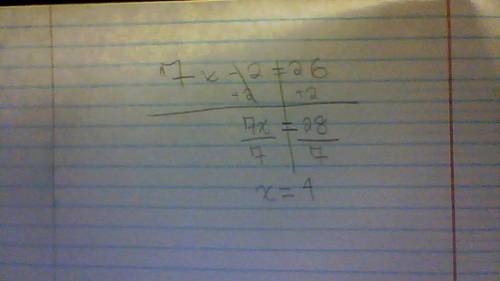 What is 7x -2=26 I need help