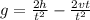 g=\frac{2h}{t^2}-\frac{2vt}{t^2}