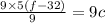 \frac{9\times5\left(f-32\right)}{9}=9c