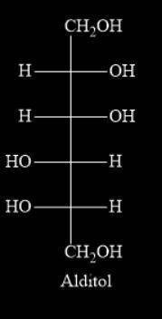 Exactly how many -OH groups are found in a 6 carbon alditol?