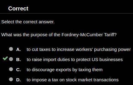 What was the purpose of the Fordney-McCumber Tariff?