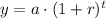 y = a \cdot(1 + r)^t