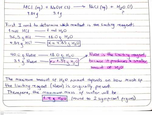 Aqueous hydrochloric acid HCl will react with solid sodium hydroxide NaOH to produce aqueous sodium