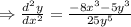 \Rightarrow \frac{d^2y}{dx^2}=\frac{-8x^3-5y^3}{25y^5}