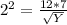 2^2 = \frac{12 * 7}{\sqrt{Y}}