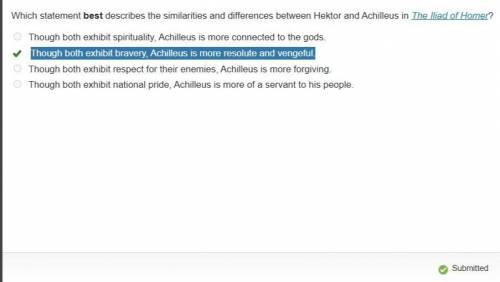 Which statement best describes the similarities and differences between Hektor and Achilleus in The