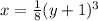 x=\frac{1}{8} (y+1)^3