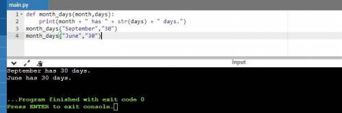 In this code, identify the repeated pattern and replace it with a function called month_days, that r
