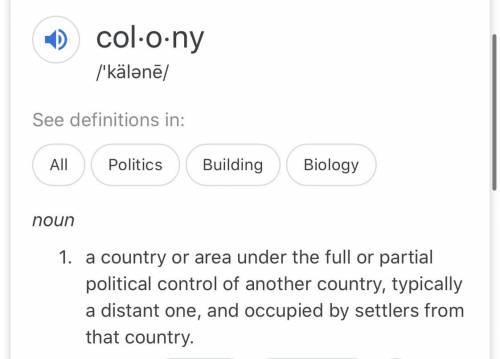Define what a colony is.