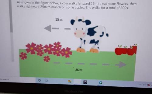 As shown in the figure below, a cow walks leftward 15\,\text m15m15, start text, m, end text to eat