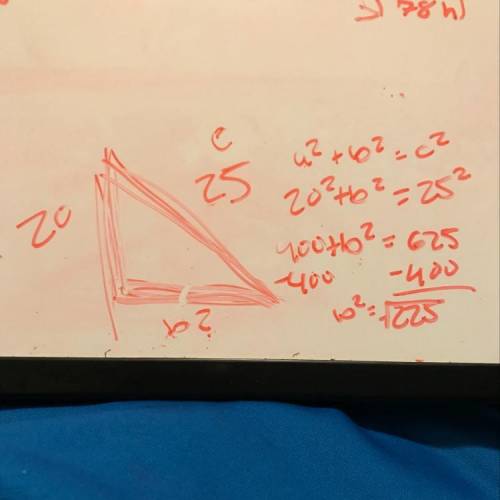 Use the Pythagorean Theorem to find the length of the leg in the triangle shown below.

The figure s