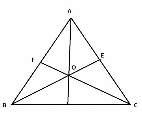 In equilateral δabc, ad, be, and cf are medians. if cf = 20, then bo =