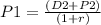 P1=\frac{(D2+P2)}{(1+r)}