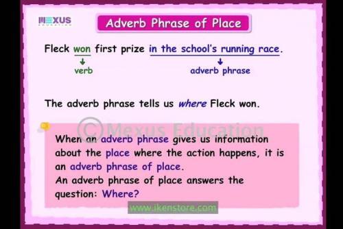 Which of the following correctly describes an adverbial phrase?

It is able to stand on its own as a