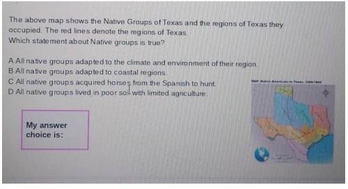 The above map shows the Native Groups of Texas and the regions of Texas they occupied. The red lines