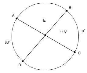 Find x.  question 1  a)48.5 b)23.75 c)97 d)45&lt;