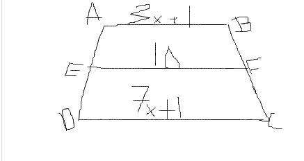 Ef is a median of trapezoid abcd. what is the value of x?