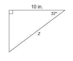 What is the value of z in the triangle? enter your answer in the box. round your final answer to th