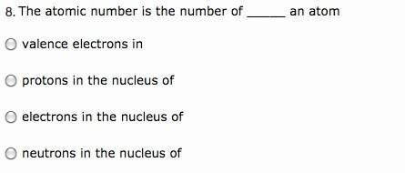 The atomic number is the number of an atom